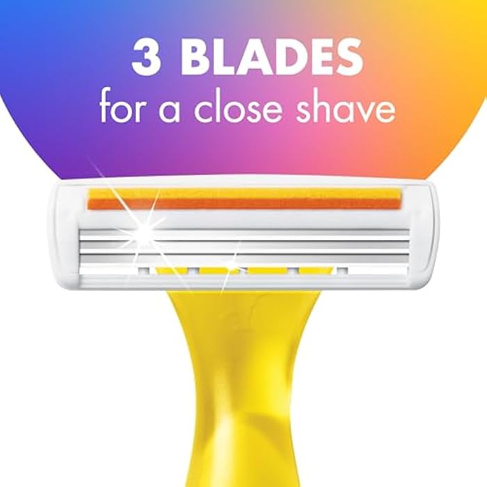 BIC Soleil 3 Colors Women's Disposable Razors With Aloe Vera and Vitamin E Lubricating Strip for Enhanced Glide, With 3 Blades, 14 Count - Image 3